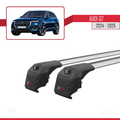 Compatible avec Audi Q7 2024-2025 ACE-2 Barres de Toit Railing Porte-Bagages de Voiture Gris Aluminium 2 Barres