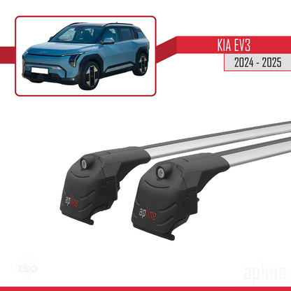 Compatible avec Kia EV3 2024-2025 ACE-2 Barres de Toit Railing Porte-Bagages de Voiture Gris Aluminium 2 Barres