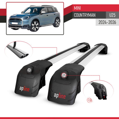 Compatible with Mini Countryman 2024-2025 ACE-2 Car Roof Rack Cross Bar Grey Aluminium 2 Bars