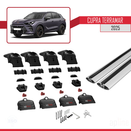 Compatible avec Cupra Terramar 2025 ACE-2 Barres de Toit Railing Porte-Bagages de Voiture Gris Aluminium 2 Barres