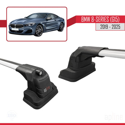 Compatible avec BMW Série 8 (G15) 2019-2025 ACE-3 Barres de Toit Railing Porte-Bagages de Voiture Gris Aluminium 2 Barres