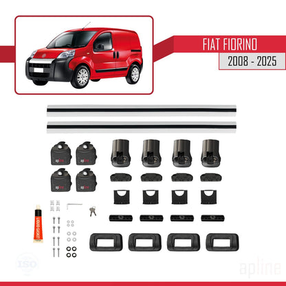 Compatible avec Fiat Fiorino 2008-2025 ACE-3 Barres de Toit Railing Porte-Bagages de Voiture Gris Aluminium 2 Barres