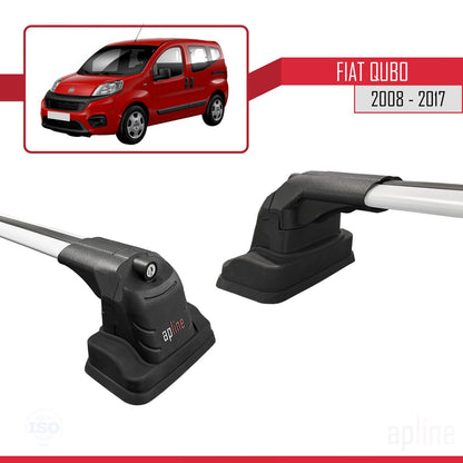 Compatible avec Fiat Qubo 2008-2017 ACE-3 Barres de Toit Railing Porte-Bagages de Voiture Gris Aluminium 2 Barres