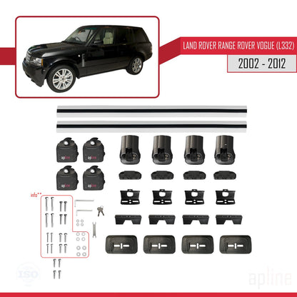 Compatible avec Land Rover Range Rover Vogue (L322) 2002-2012 ACE-3 Barres de Toit Railing Porte-Bagages de Voiture Gris Aluminium 2 Barres