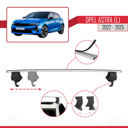 Compatible avec Opel Astra L (C02) 2022-2025 ACE-4 Barres de Toit Railing Porte-Bagages de Voiture Gris Aluminium 2 Barres