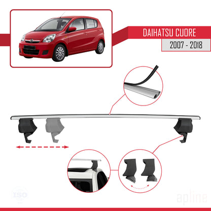 Compatible avec Daihatsu Cuore 2007-2018 ACE-4 Barres de Toit Railing Porte-Bagages de Voiture Gris Aluminium 2 Barres