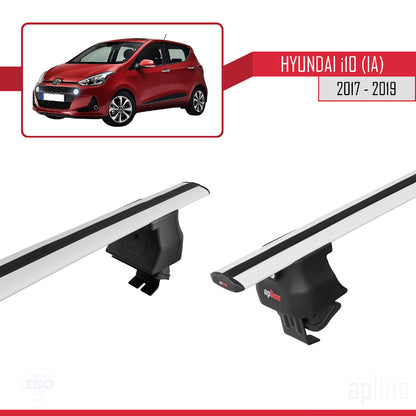 Compatible avec Hyundai i10 II (IA) Post-Facelift 2017-2019 ACE-4 Barres de Toit Railing Porte-Bagages de Voiture Gris Aluminium 2 Barres
