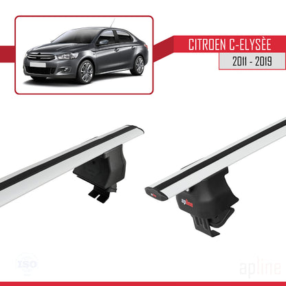 Compatible with Citroen C-Elysee 2011-2019 ACE-4 Car Roof Rack Cross Bar Grey Aluminium 2 Bars