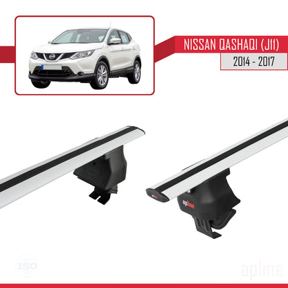 Compatible avec Nissan Qashqai 2 (J11) Pre-Facelift 2014-2017 ACE-4 Barres de Toit Railing Porte-Bagages de Voiture Gris Aluminium 2 Barres
