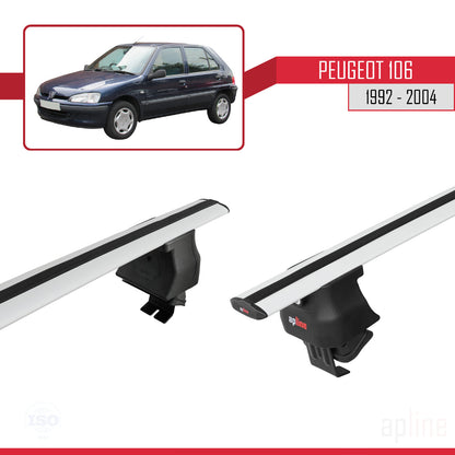 Compatible with Peugeot 106 1992-2004 ACE-4 Car Roof Rack Cross Bar Grey Aluminium 2 Bars