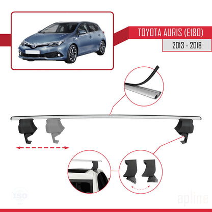 Compatible with Toyota Auris 2 (E180) 2013-2018 ACE-4 Car Roof Rack Cross Bar Grey Aluminium 2 Bars