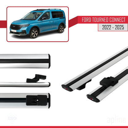 Compatible with Ford Transit/Tourneo Connect 3 2022-2025 BASIC Model Car Roof Rack Cross Bar Grey Aluminium 2 Bars