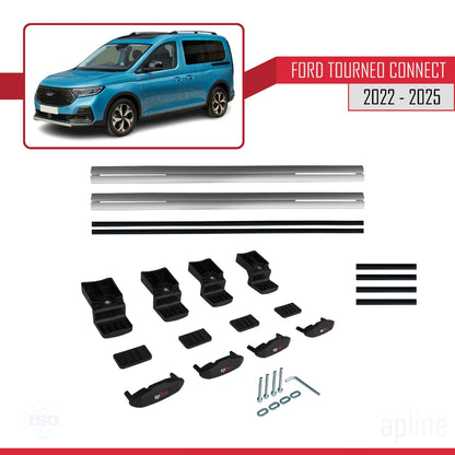 Compatible with Ford Transit/Tourneo Connect 3 2022-2025 BASIC Model Car Roof Rack Cross Bar Grey Aluminium 2 Bars