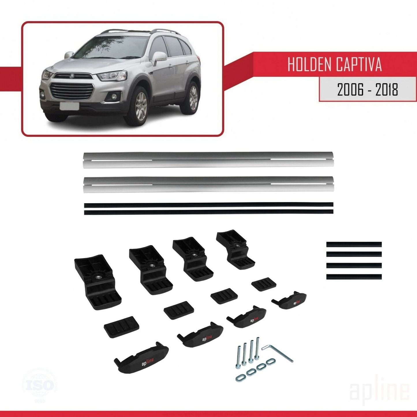 Compatible avec Holden Captiva 2006-2018 BASIC Model Barres de Toit Railing Porte-Bagages de Voiture Gris Aluminium 2 Barres