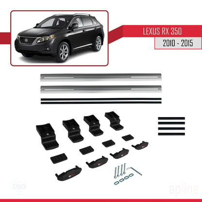 Compatible with Lexus RX 3 (AL10) 2010-2015 BASIC Model Car Roof Rack Cross Bar Grey Aluminium 2 Bars
