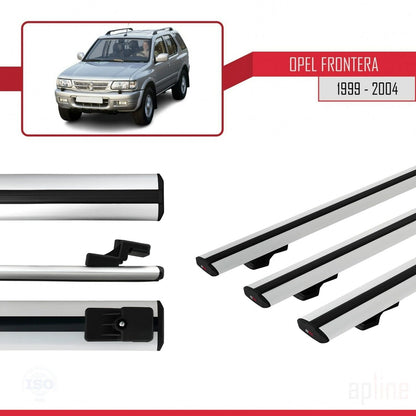 Compatible avec Opel Frontera 2 1999-2004 BASIC Model Barres de Toit Railing Porte-Bagages de Voiture Gris Aluminium 3 Barres