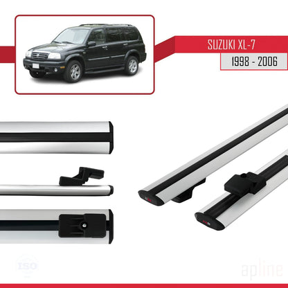 Compatible avec Suzuki XL-7 1998-2006 BASIC Model Barres de Toit Railing Porte-Bagages de Voiture Gris Aluminium 2 Barres