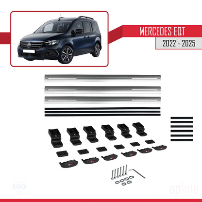 Compatible with Mercedes EQT / Citan W420 2022-2025 BASIC Model Car Roof Rack Cross Bar Grey Aluminium 3 Bars