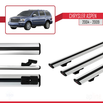 Compatible avec Chrysler Aspen 2004-2009 BASIC Model Barres de Toit Railing Porte-Bagages de Voiture Gris Aluminium 3 Barres