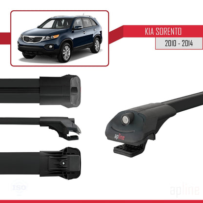 Compatible with Kia Sorento 2 (XM) 2010-2014 ACE-1 Car Roof Rack Cross Bar Black Aluminium 2 Bars