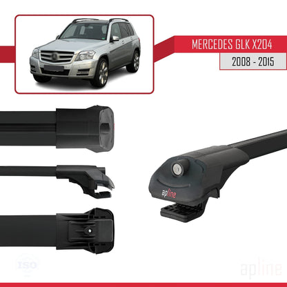 Compatible with Mercedes GLK Class (X204) 2008-2015 ACE-1 Car Roof Rack Cross Bar Black Aluminium 2 Bars