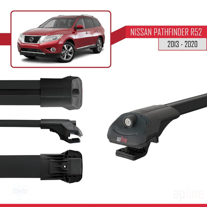Compatible with Nissan Pathfinder 4 (R52) 2013-2020 ACE-1 Car Roof Rack Cross Bar Black Aluminium 2 Bars