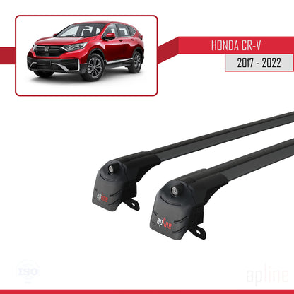 Compatible avec Honda CR-V 5 2017-2022 ACE-2 Barres de Toit Railing Porte-Bagages de Voiture Noir Aluminium 2 Barres