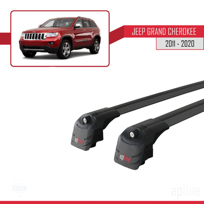 Compatible avec Jeep Grand Cherokee 4 (WK2) 2011-2020 ACE-2 Barres de Toit Railing Porte-Bagages de Voiture Noir Aluminium 2 Barres