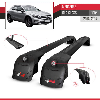 Compatible with Mercedes GLA Class (X156) 2014-2019 ACE-2 Car Roof Rack Cross Bar Black Aluminium 2 Bars