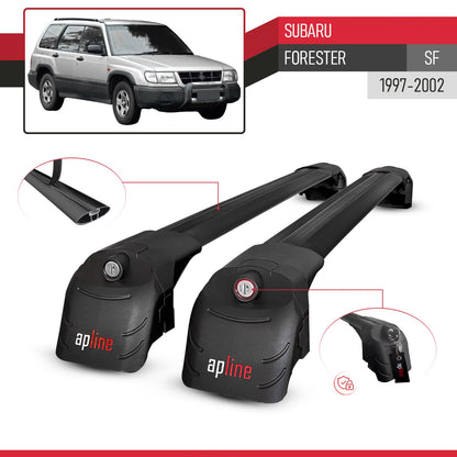 Compatible with Subaru Forester (SF) 1997-2002 ACE-2 Car Roof Rack Cross Bar Black Aluminium 2 Bars