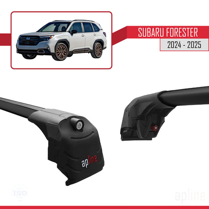 Compatible avec Subaru Forester 2024-2025 ACE-2 Barres de Toit Railing Porte-Bagages de Voiture Noir Aluminium 2 Barres