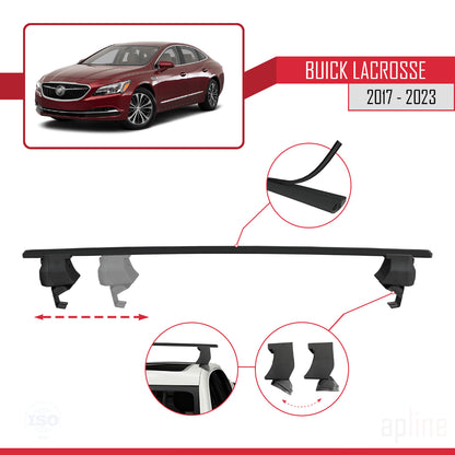 Compatible avec Buick LaCrosse 2017-2023 ACE-4 Barres de Toit Railing Porte-Bagages de Voiture Noir Aluminium 2 Barres