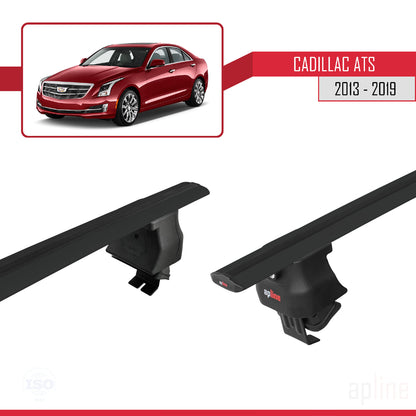 Compatible avec Cadillac ATS 2013-2019 ACE-4 Barres de Toit Railing Porte-Bagages de Voiture Noir Aluminium 2 Barres