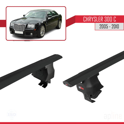 Compatible avec Chrysler 300 C 2005-2010 ACE-4 Barres de Toit Railing Porte-Bagages de Voiture Noir Aluminium 2 Barres