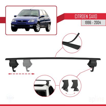 Compatible avec Citroen Saxo 1996-2004 ACE-4 Barres de Toit Railing Porte-Bagages de Voiture Noir Aluminium 2 Barres