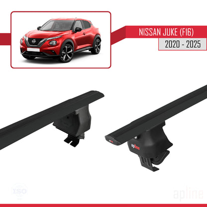 Compatible avec Nissan Juke 2 (F16) 2020-2025 ACE-4 Barres de Toit Railing Porte-Bagages de Voiture Noir Aluminium 2 Barres