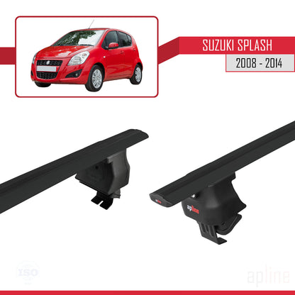 Compatible with Suzuki Splash 2008-2014 ACE-4 Car Roof Rack Cross Bar Black Aluminium 2 Bars