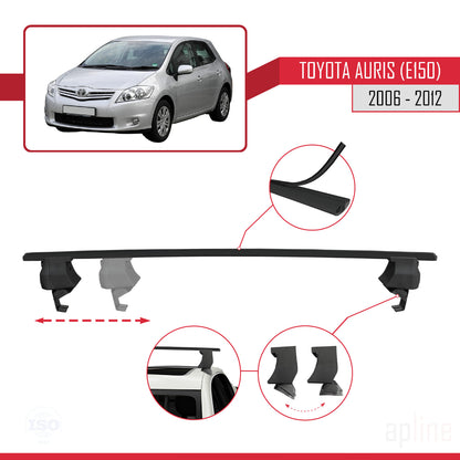 Compatible with Toyota Auris (E150) 2006-2012 ACE-4 Car Roof Rack Cross Bar Black Aluminium 2 Bars