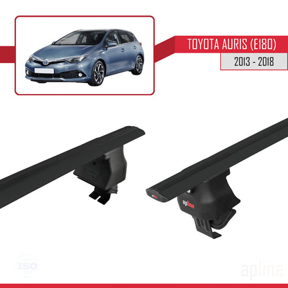 Compatible avec Toyota Auris 2 (E180) 2013-2018 ACE-4 Barres de Toit Railing Porte-Bagages de Voiture Noir Aluminium 2 Barres