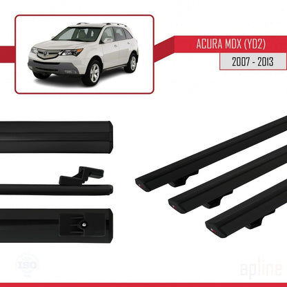 Compatibile con Acura MDX (YD2) modello BASIC 2007-2013 Barre portatutto per auto Portapacchi in alluminio nero 3 barre