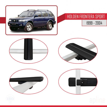 Compatible avec Holden Frontera Sport 2 1999-2004 BASIC Model Barres de Toit Railing Porte-Bagages de Voiture Noir Aluminium 3 Barres