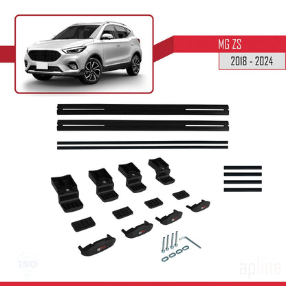 Compatible with MG ZS 2018-2024 BASIC Model Car Roof Rack Cross Bar Black Aluminium 2 Bars