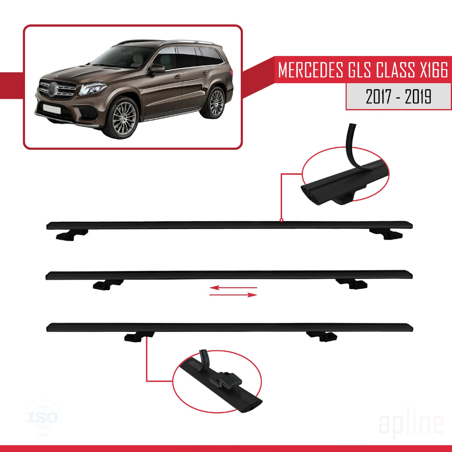 Compatible avec VW Golf Alltrack Mk7 2017-2019 BASIC Model Barres de Toit Railing Porte-Bagages de Voiture Noir Aluminium 3 Barres