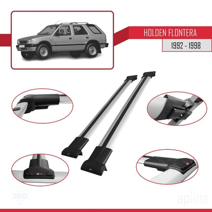 Compatible avec Holden Frontera 1992-1998 FLY Model Barres de Toit Railing Porte-Bagages de Voiture Gris Aluminium 2 Barres