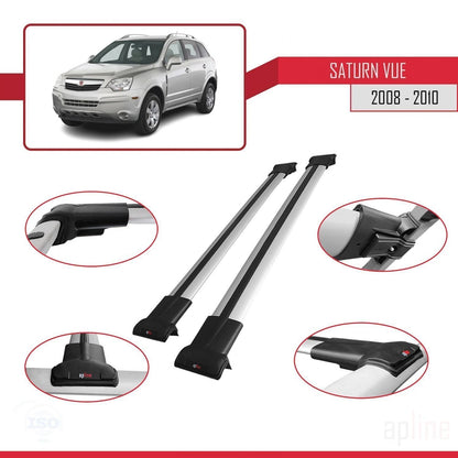 Compatible avec Saturn Vue 2 2008-2010 FLY Model Barres de Toit Railing Porte-Bagages de Voiture Gris Aluminium 2 Barres