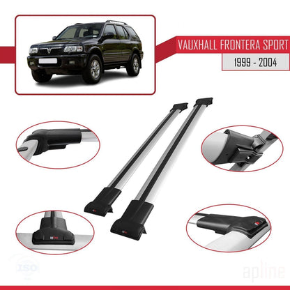 Compatible avec Vauxhall Frontera 2 Sport 1999-2004 FLY Model Barres de Toit Railing Porte-Bagages de Voiture Gris Aluminium 2 Barres