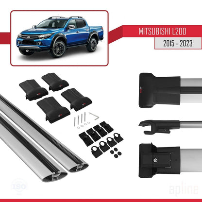 Compatible with Mitsubishi L200 V 2015-2023 FLY Model Car Roof Rack Cross Bar Grey Aluminium 2 Bars