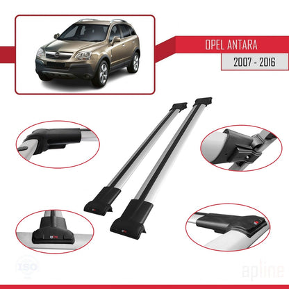 Compatible avec Opel Antara 2007-2016 FLY Model Barres de Toit Railing Porte-Bagages de Voiture Gris Aluminium 2 Barres
