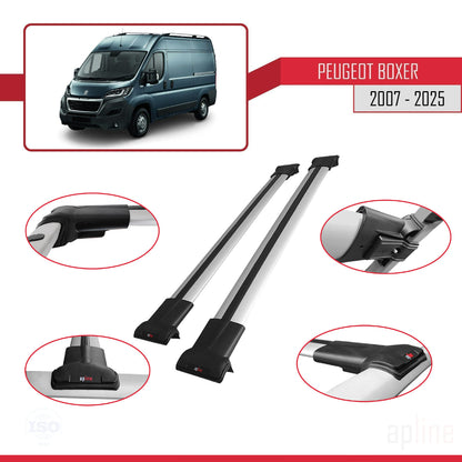 Compatible with Peugeot Boxer 2 2007-2025 FLY Model Car Roof Rack Cross Bar Grey Aluminium 2 Bars