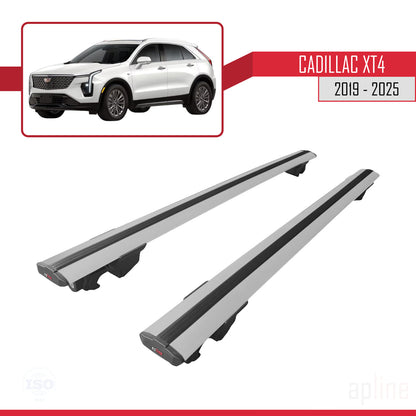 Compatible avec Cadillac XT4 2019-2025 HOOK Model Barres de Toit Railing Porte-Bagages de Voiture Gris Aluminium 2 Barres